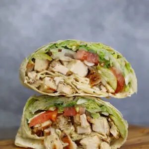 closeup shot of Grilled Chicken Wraps